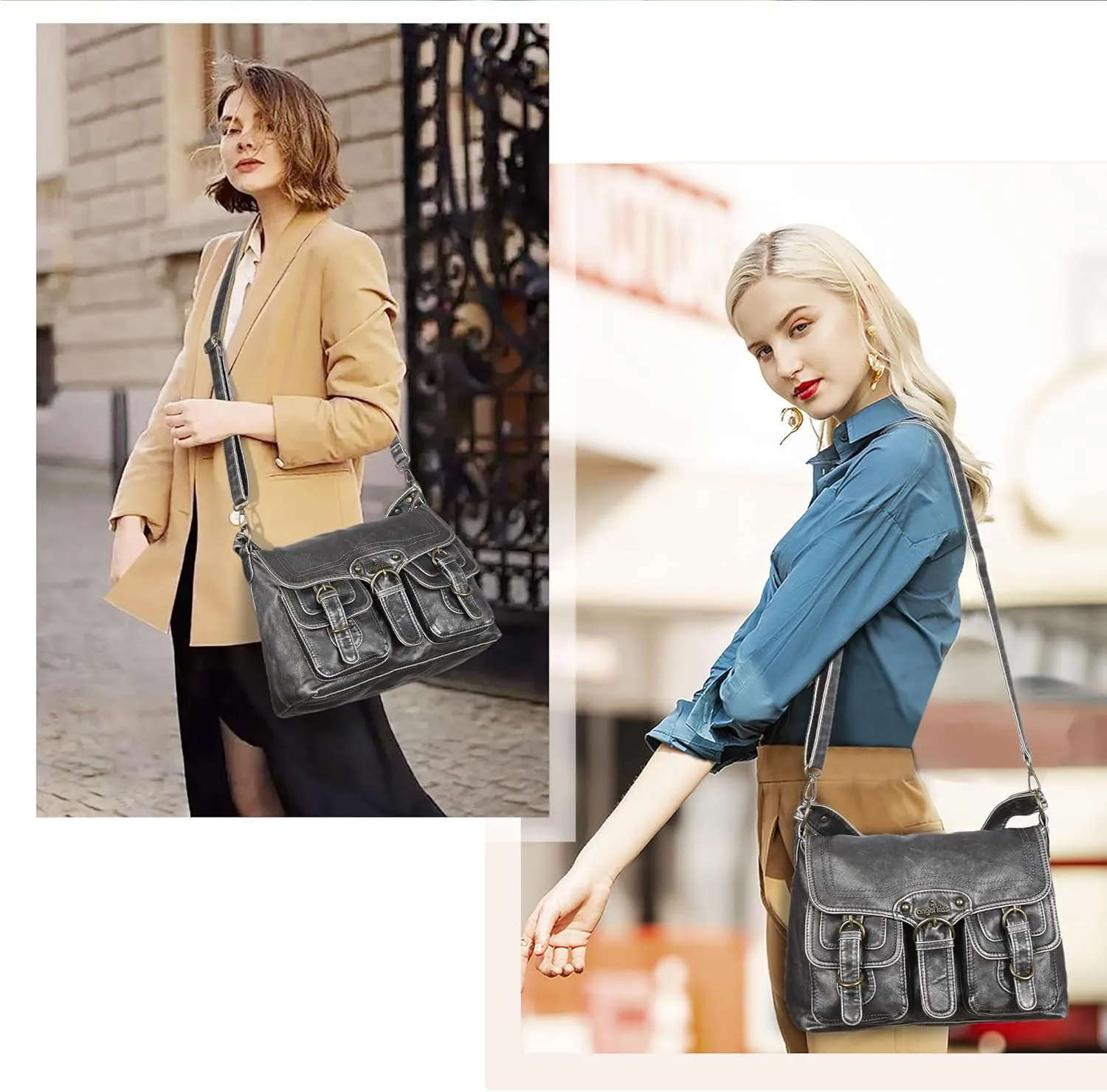 Angel Kiss Purses and Handbags for Women,Vegan Leather Hobo Purses Crossbody Hobo Bag Tote Satchel Handbags