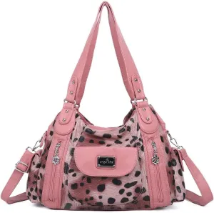 Angel Kiss Purses for Women, Large Shoulder Bag Hobo Tote Purse Mutipocket Faux Leather Satchel Hobo Purse