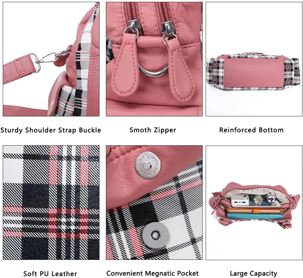 Angel Kiss Purses for Women, Large Shoulder Bag Hobo Tote Purse Mutipocket Faux Leather Satchel Hobo Purse