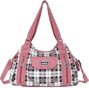 Angel Kiss Purses for Women, Large Shoulder Bag Hobo Tote Purse Mutipocket Faux Leather Satchel Hobo Purse