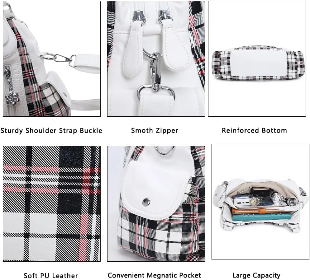 Angel Kiss Purses for Women, Large Shoulder Bag Hobo Tote Purse Mutipocket Faux Leather Satchel Hobo Purse