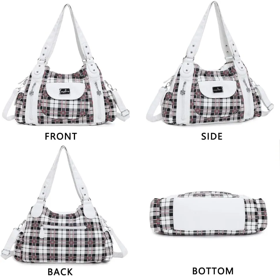 Angel Kiss Purses for Women, Large Shoulder Bag Hobo Tote Purse Mutipocket Faux Leather Satchel Hobo Purse