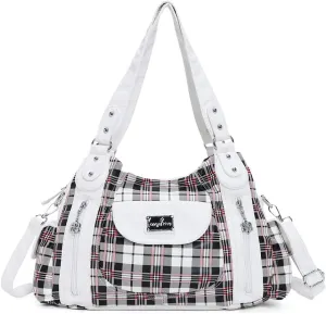 Angel Kiss Purses for Women, Large Shoulder Bag Hobo Tote Purse Mutipocket Faux Leather Satchel Hobo Purse