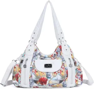 Angel Kiss Purses for Women, Large Shoulder Bag Hobo Tote Purse Mutipocket Faux Leather Satchel Hobo Purse