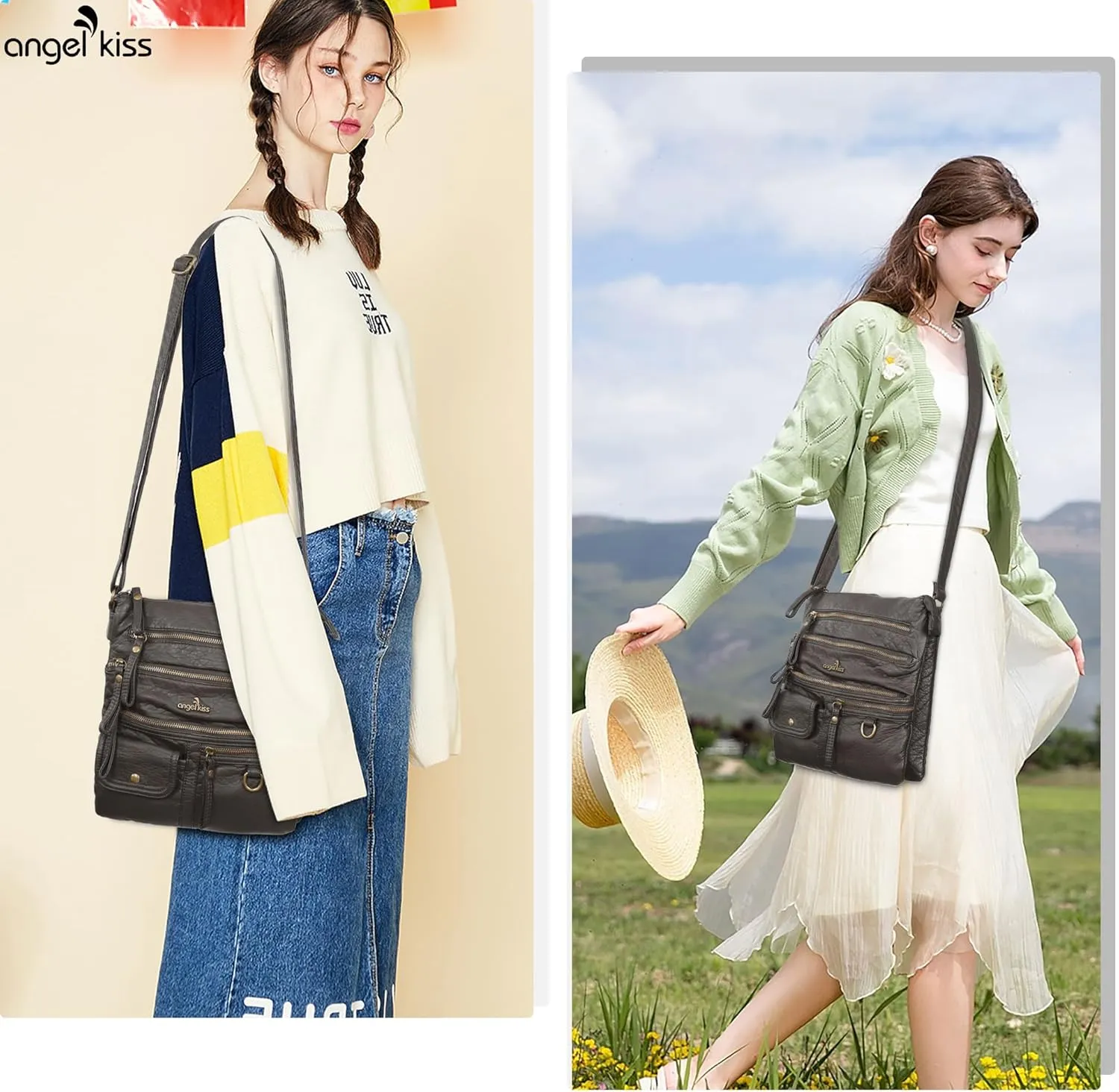 Angel Kiss Small Shoulder Bag for Women Crossbody Purses and Handbags Multi Pockets Hobo Bags