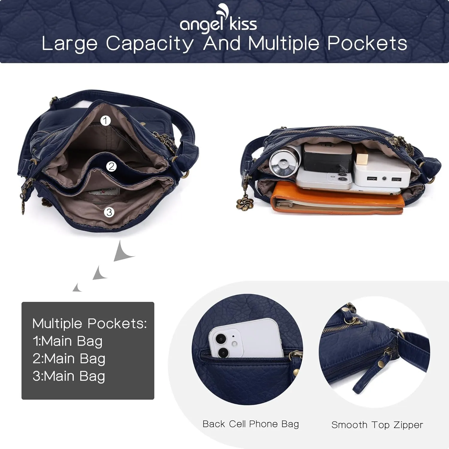 Angel Kiss Small Shoulder Bag for Women Crossbody Purses and Handbags Multi Pockets Hobo Bags
