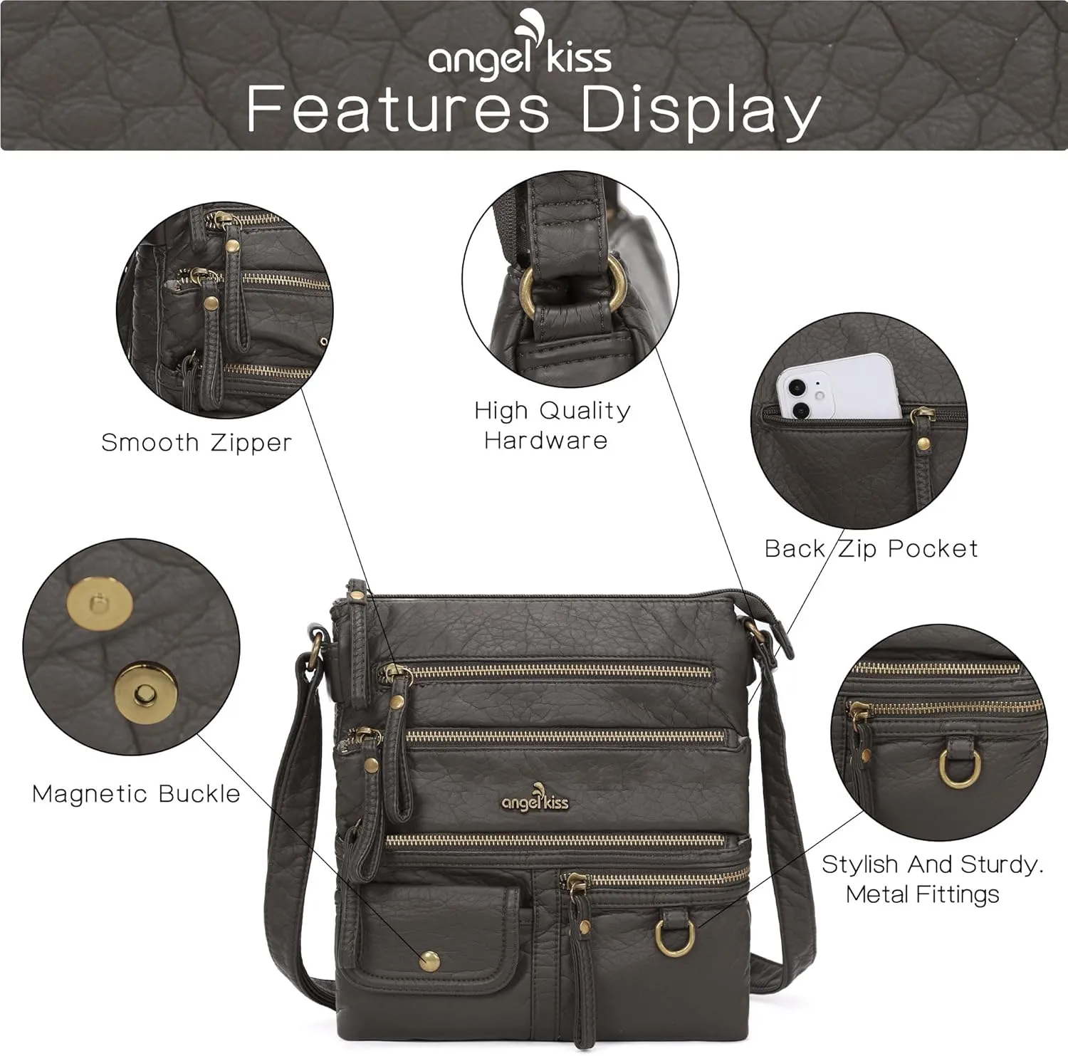 Angel Kiss Small Shoulder Bag for Women Crossbody Purses and Handbags Multi Pockets Hobo Bags