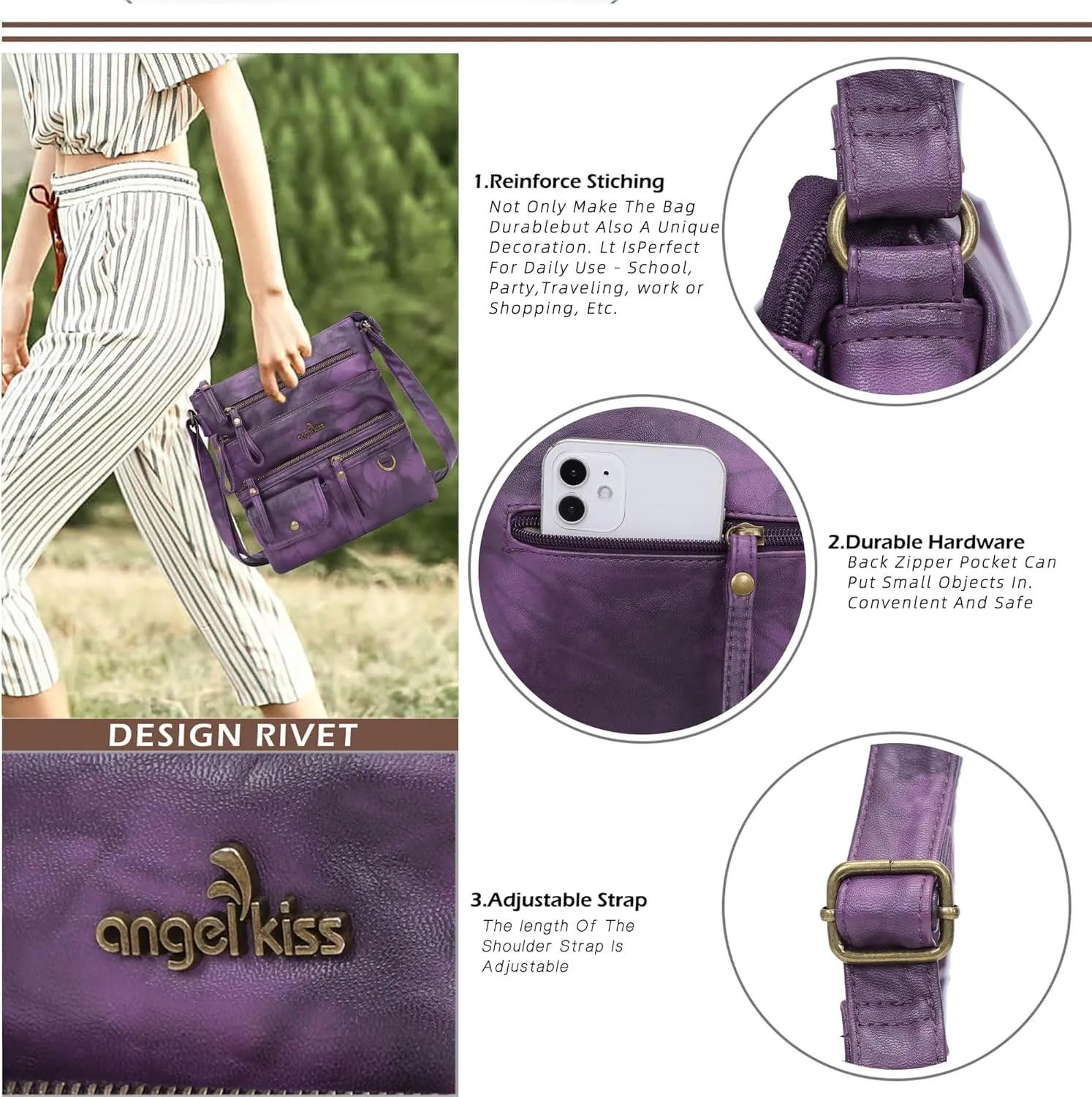 Angel Kiss Small Shoulder Bag for Women Crossbody Purses and Handbags Multi Pockets Hobo Bags