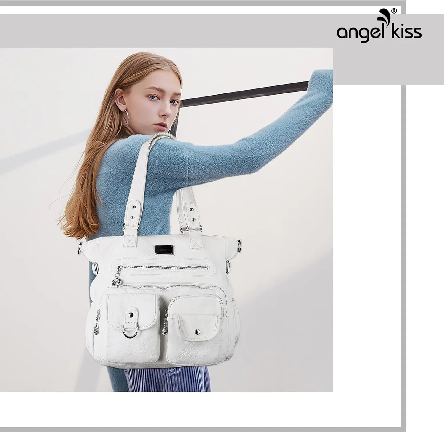 Angelkiss Purses and Handbag for Women Soft Leather Hobo Bags Satchel Shoulder Bags Ladies Tote Crossbody Bag