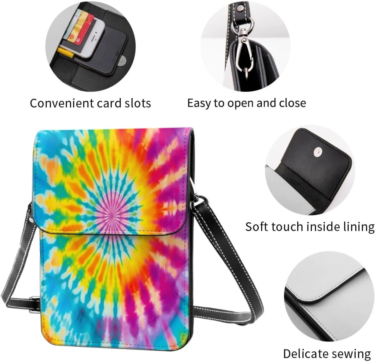 Animals Footprints Cat Dogs Leather Crossbody Phone Purse for Women Cute Wallet Bags Lightweight Mini Sling Bag