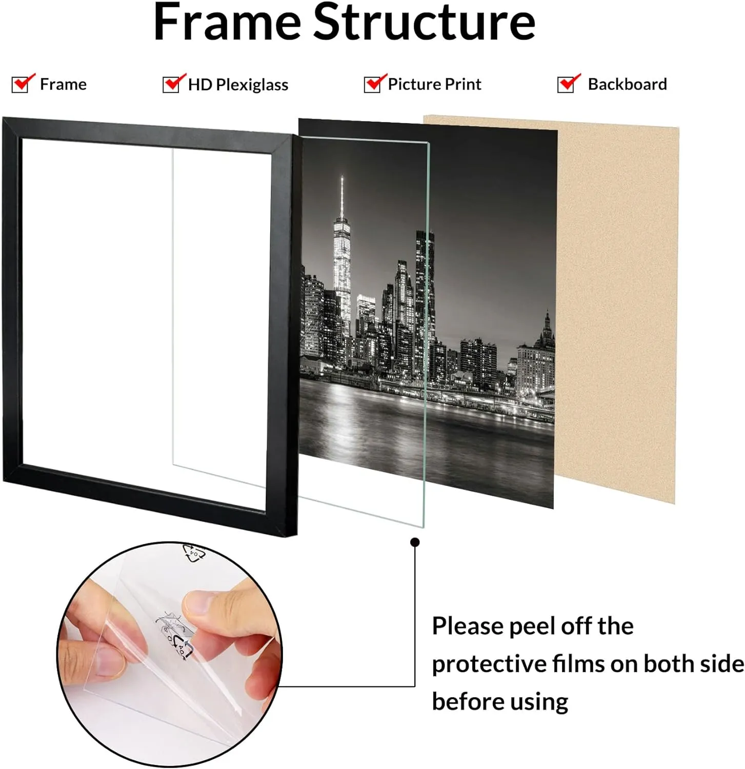 Annecy 14x24 Picture Frame Black（1 Pack）, 14 x 24 Picture Frame for Wall Decoration, Classic Black Minimalist Style Suitable for Decorating Houses, Offices, Hotels