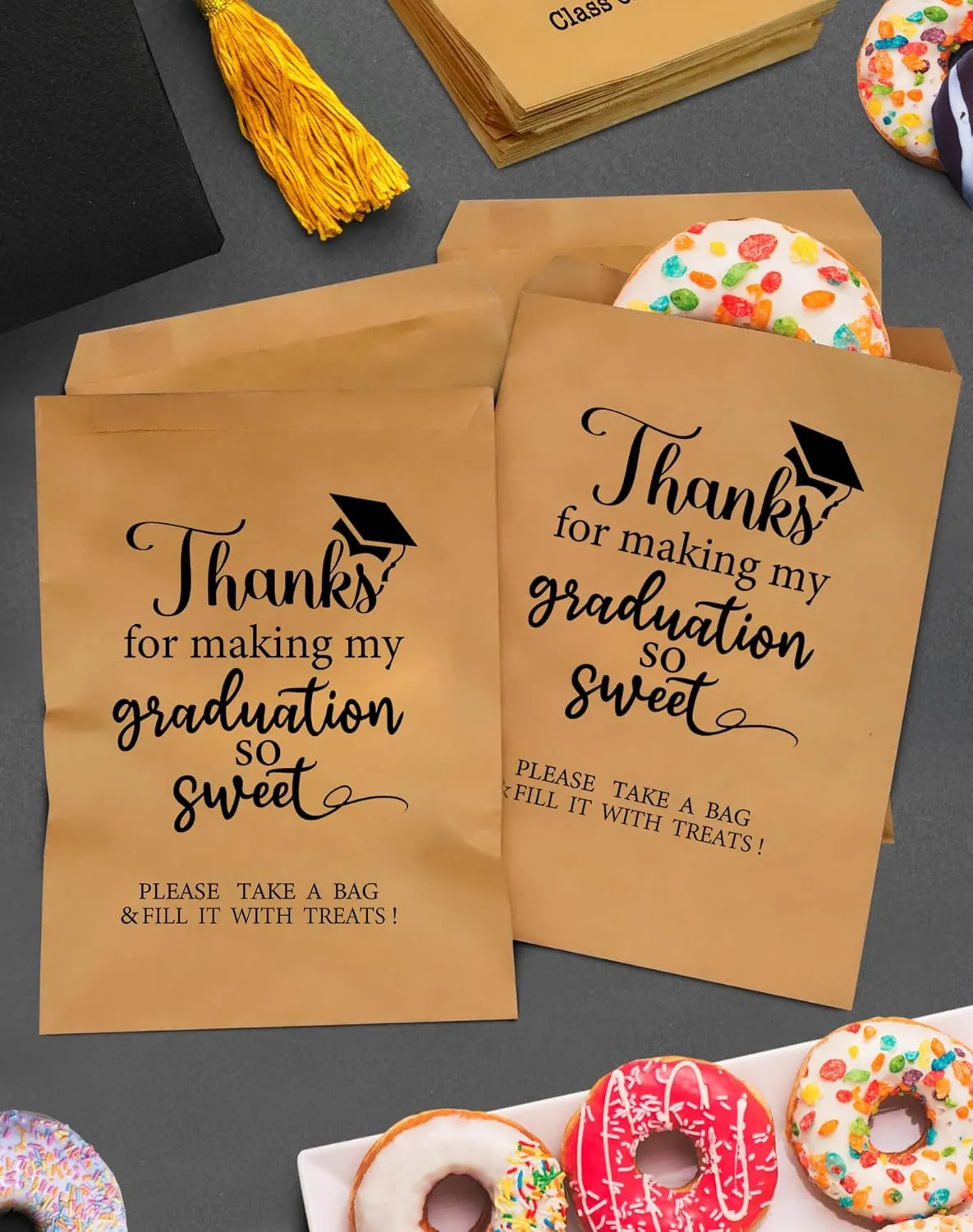 ANTING Class of 2025 Thanks for Making My Graduation So Sweet Party Favors Bags Grad Party Treat Bags for College Senior High Kindergarten School Graduation Party (100)