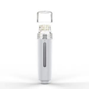 AQUA STAMP 2-in-1 Titanium Derma Stamp | 0.25mm Gold Micro Needles | Manual Microneedling Tool for Face Lips Scalp Care | Portable Serum Applicator with Storage Tube