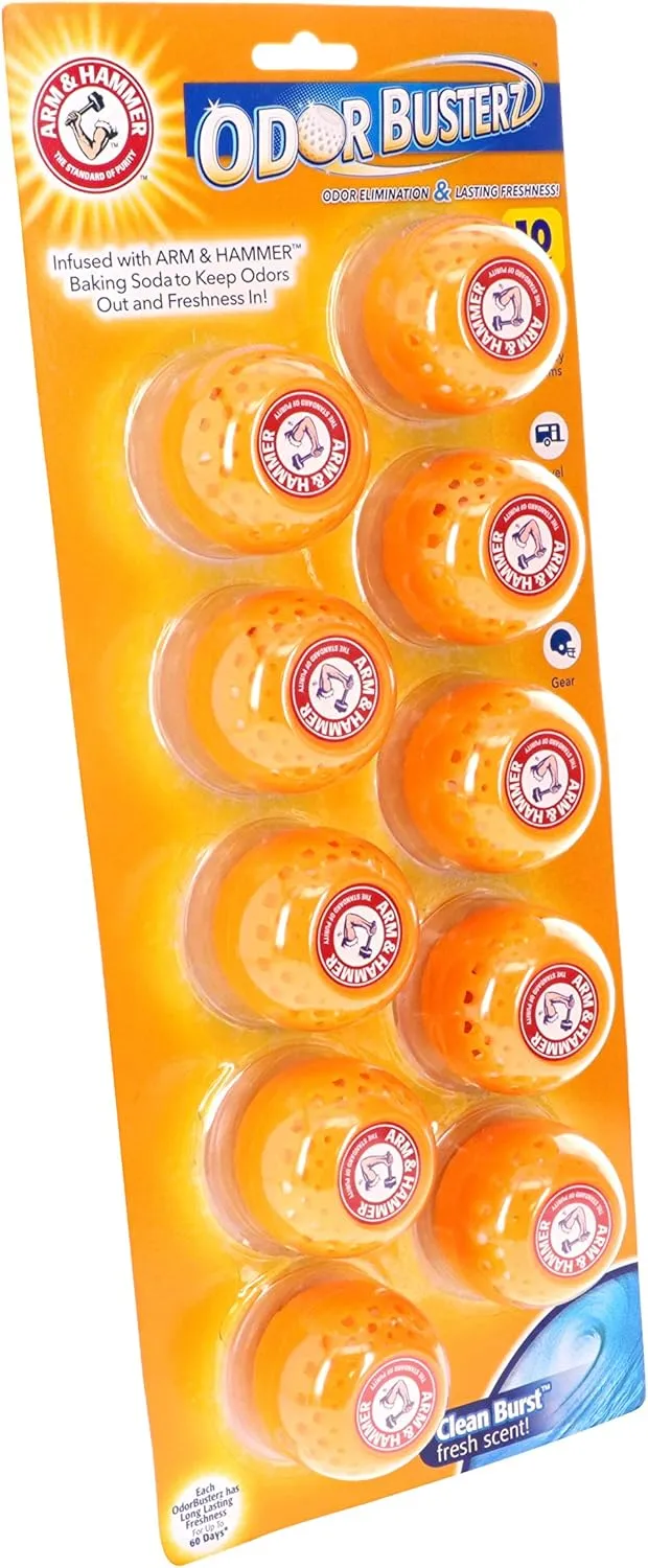 Arm & Hammer Odor Busterz Balls Air Freshener and Odor Eliminator, 10-Piece - Deodorizer, Carpet Fresh, Odor Remover, Pet Fresh