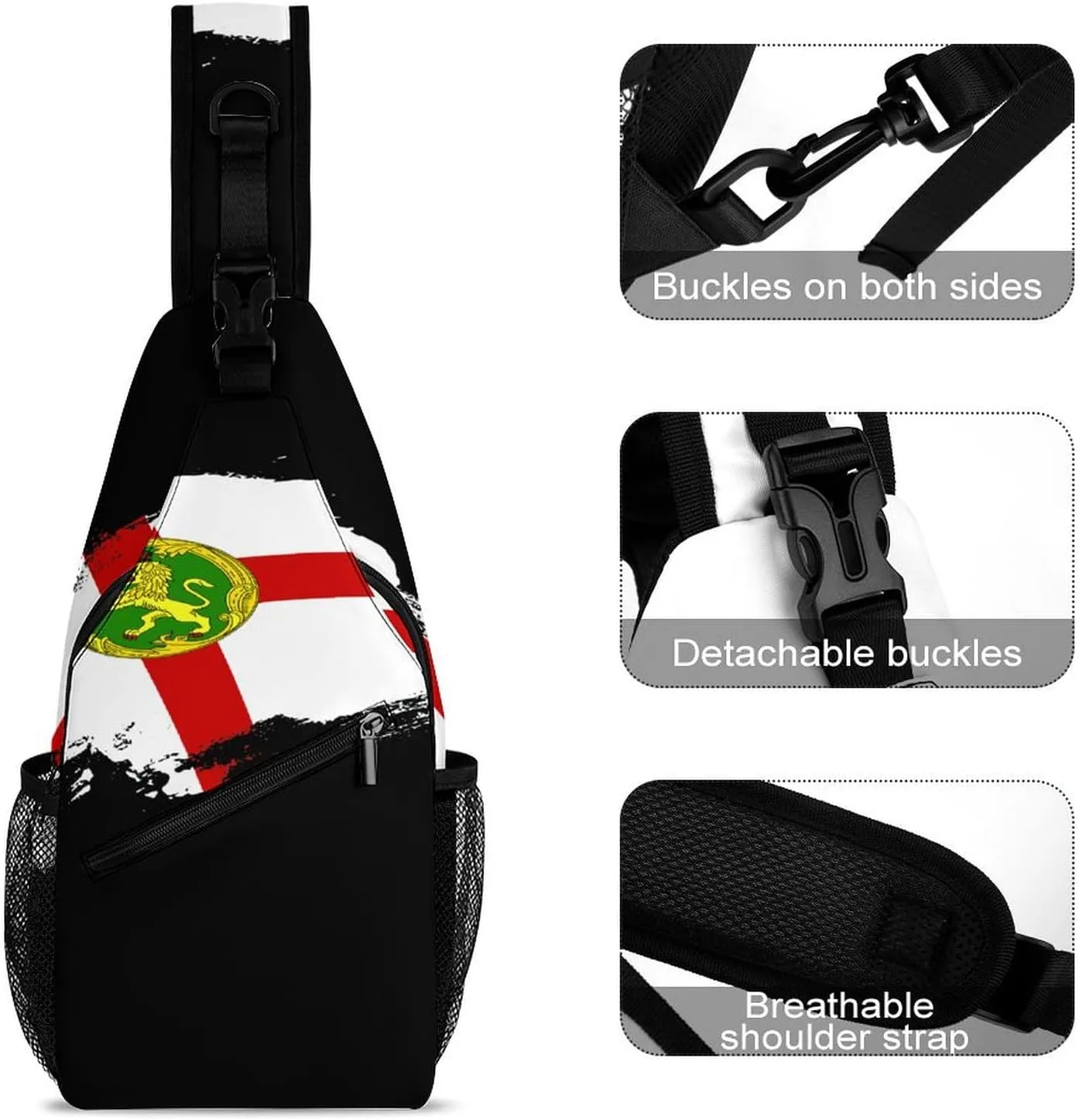 Armenian Flag Brush Stroke Sling Bag Crossbody Chest Bag Shoulder Bag For Travel Hiking Cycling Camping