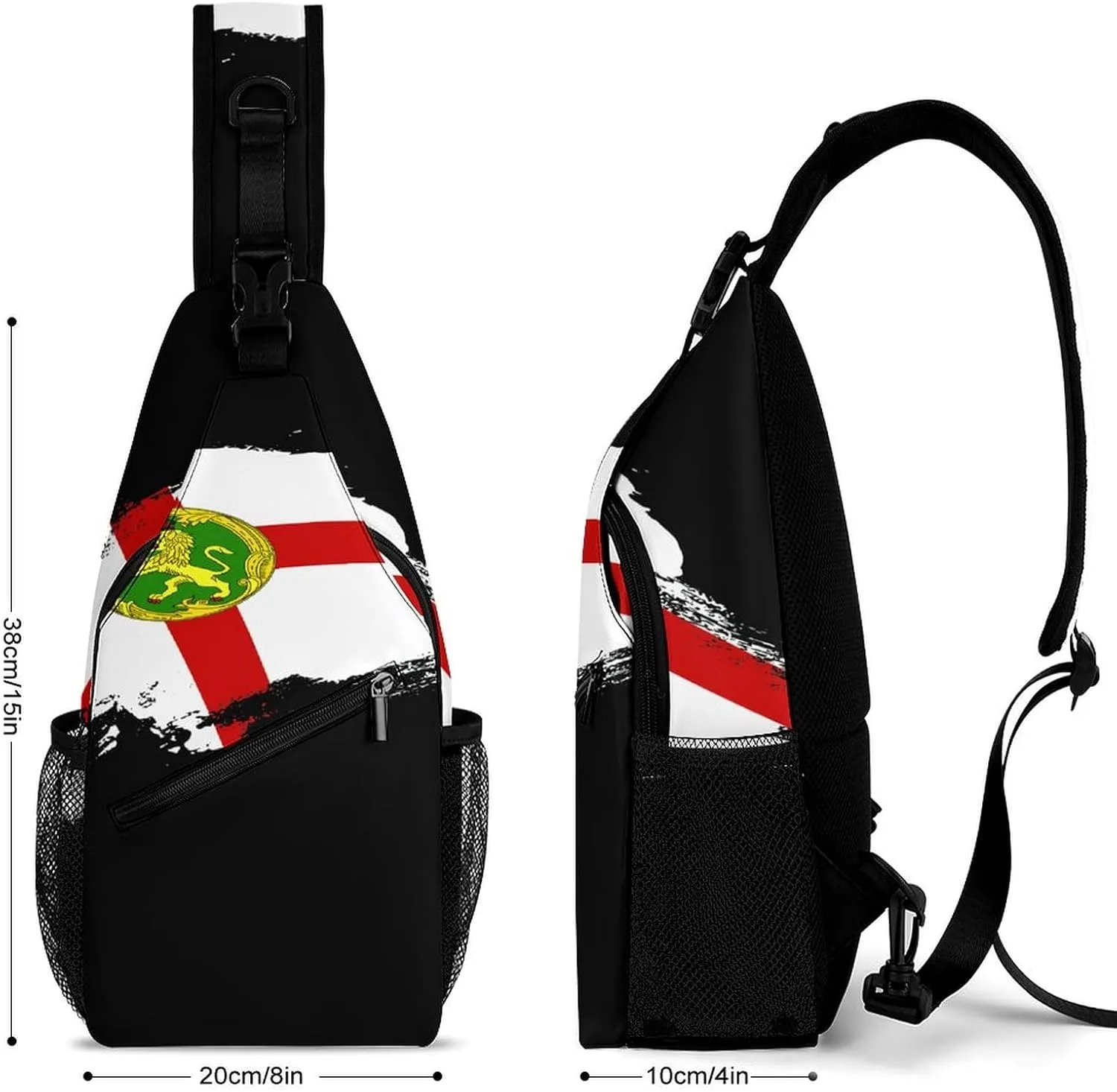 Armenian Flag Brush Stroke Sling Bag Crossbody Chest Bag Shoulder Bag For Travel Hiking Cycling Camping