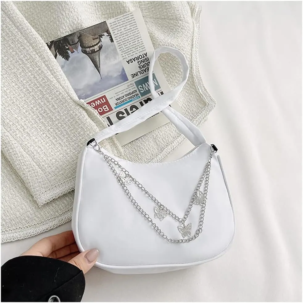Armpit Purse Fashion Women Butterfly Chain Shoulder Underarm Bags Purses Handbags Elegant Nylon Hobo Bags