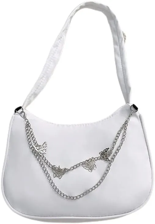Armpit Purse Fashion Women Butterfly Chain Shoulder Underarm Bags Purses Handbags Elegant Nylon Hobo Bags