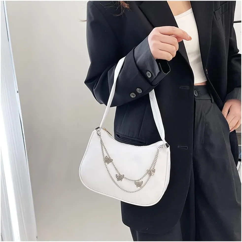 Armpit Purse Fashion Women Butterfly Chain Shoulder Underarm Bags Purses Handbags Elegant Nylon Hobo Bags