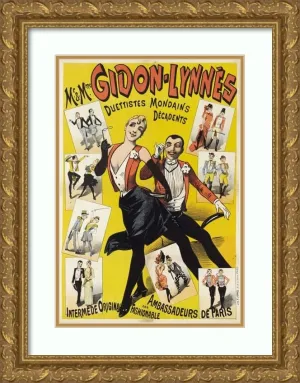 ArtDirect Alfred Choubrac 18x24 Gold Ornate Framed and Double Matted Museum Art Print Titled: Mr. and Mrs. Gidon-Lynnes Duettistes Mondains Decadents (1880-1900)