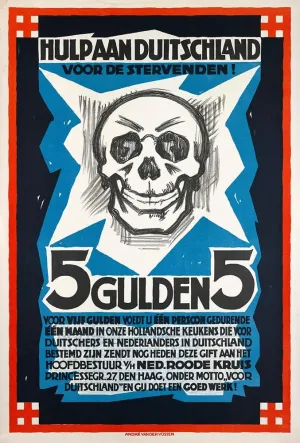 ArtDirect André van der Vossen 14x18 Gold Ornate Frame and Double Matted Museum Art Print Titled - 5Gulden5 (1922)
