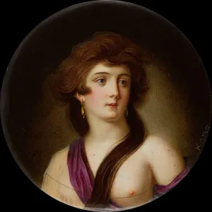 ArtDirect Carl Christian Kanz 15x15 Gold Ornate Frame and Double Matted Museum Art Print Titled - Portrait of a Young Woman (1790-1810)