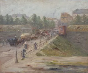 ArtDirect Emile Lafont 17x15 Gold Ornate Frame and Double Matted Museum Art Print Titled - The Porte D'Asnieres (1909)