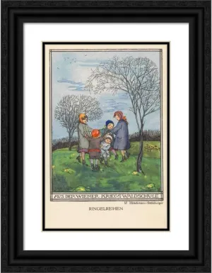 ArtDirect Marianne Hitschmann-Steinberger 17x24 Black Ornate Framed and Double Matted Museum Art Print Titled: ‘From the Wiener Warwald School’, War Postcard (1915)