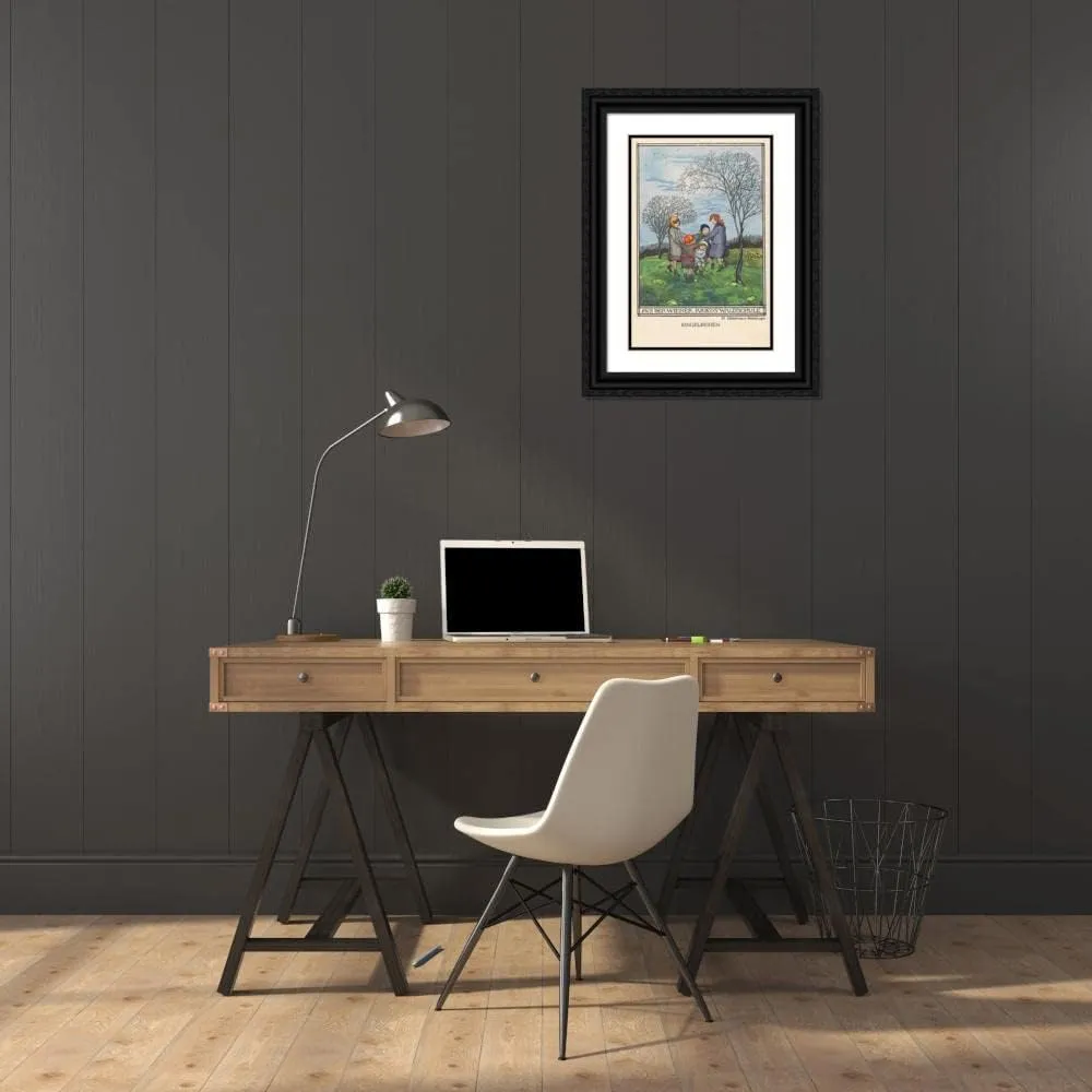 ArtDirect Marianne Hitschmann-Steinberger 17x24 Black Ornate Framed and Double Matted Museum Art Print Titled: ‘From the Wiener Warwald School’, War Postcard (1915)