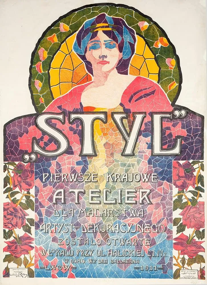 ArtDirect Wilhelm Rody 14x18 Gold Ornate Frame and Double Matted Museum Art Print Titled: Style' the First National Atelier for Painting (1911)