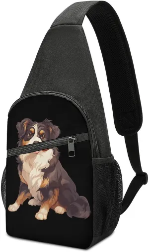 Australian Shepherd Crossbody Bags for Women Men Sling Bag Casual Chest Bag Daypack for Travel Sport Hiking