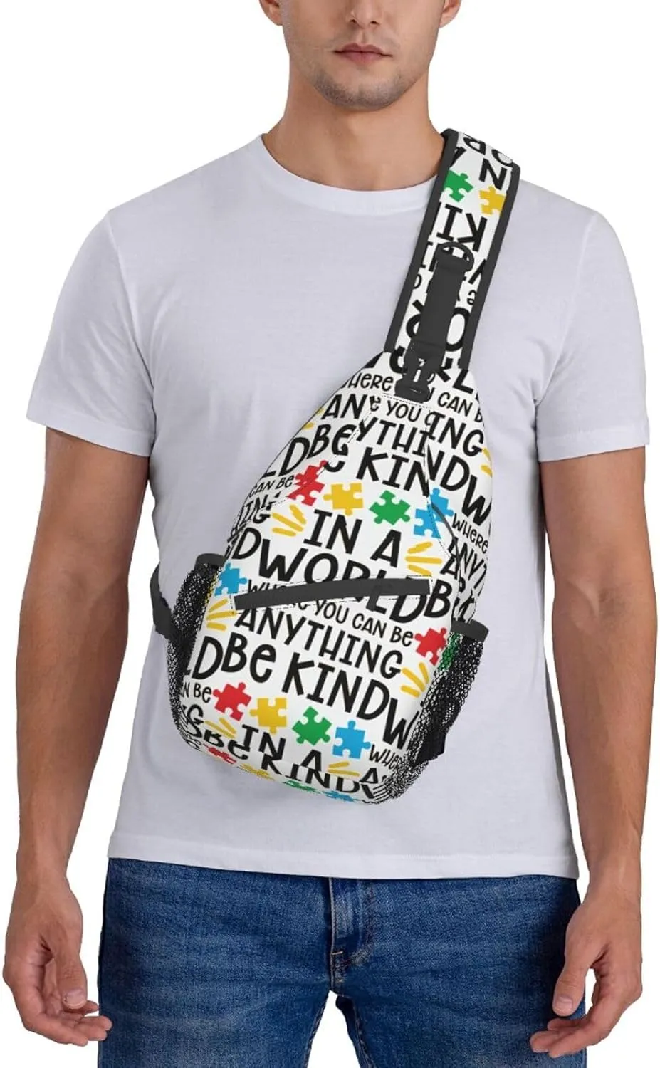 Autism Awareness Bag Crossbody Sling Backpack Travel Hiking Daypack Autism Chest Bags Shoulder Bag For Women Men