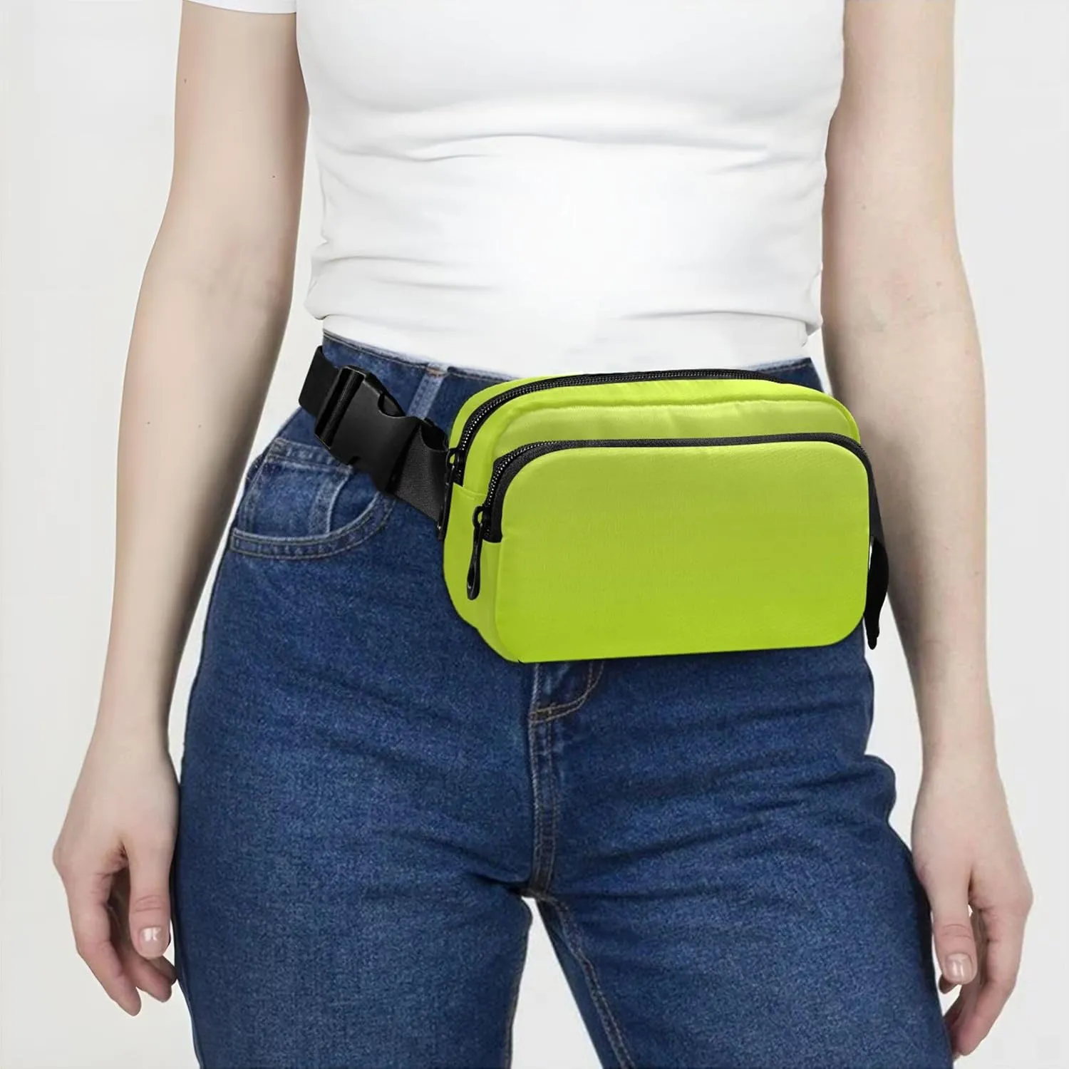 Avocado Green Light Lime Gradient Women Fanny Pack Waterproof Hip Bag Belt Pouch Neon Waist Pack for Women