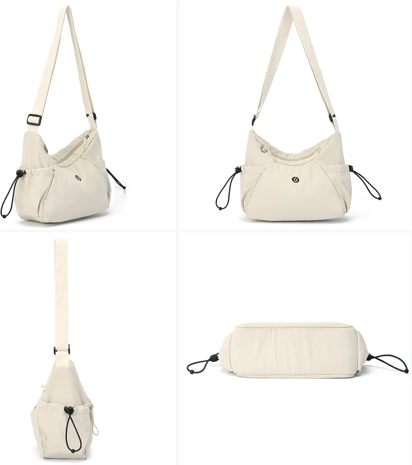 Axcone Hobo Bag for Women Nylon Crossbody Bag Multi-Pocket Sling Bag Roomy Lightweight Casual Shoulder Bag Adjustable Strap
