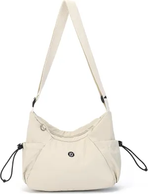 Axcone Hobo Bag for Women Nylon Crossbody Bag Multi-Pocket Sling Bag Roomy Lightweight Casual Shoulder Bag Adjustable Strap