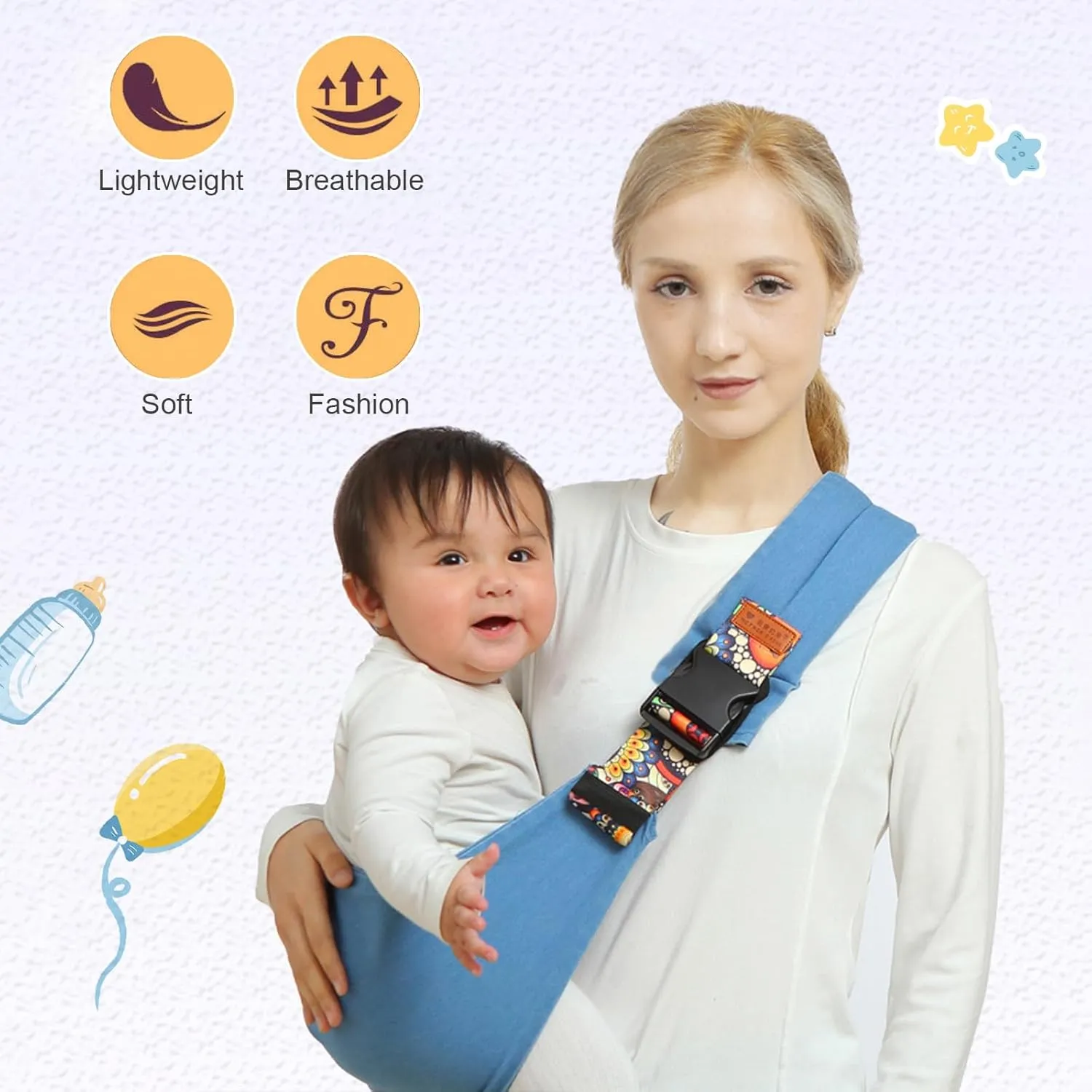 Baby Sling Carrier,Toddler Carrier, 2025 New Baby Sling,Portable and Lightweight Sling,Non-Slip Hip Seat Carrying 10-30lbs(Heart)