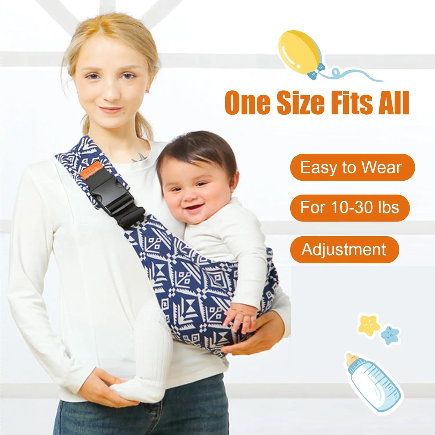 Baby Sling Carrier,Toddler Carrier, 2025 New Baby Sling,Portable and Lightweight Sling,Non-Slip Hip Seat Carrying 10-30lbs(Heart)