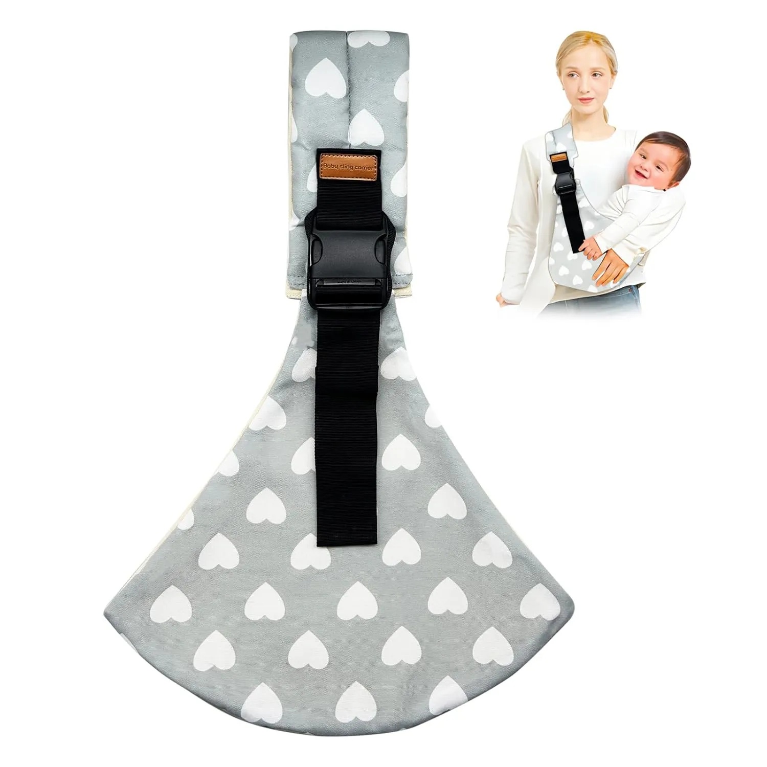 Baby Sling Carrier,Toddler Carrier, 2025 New Baby Sling,Portable and Lightweight Sling,Non-Slip Hip Seat Carrying 10-30lbs(Heart)