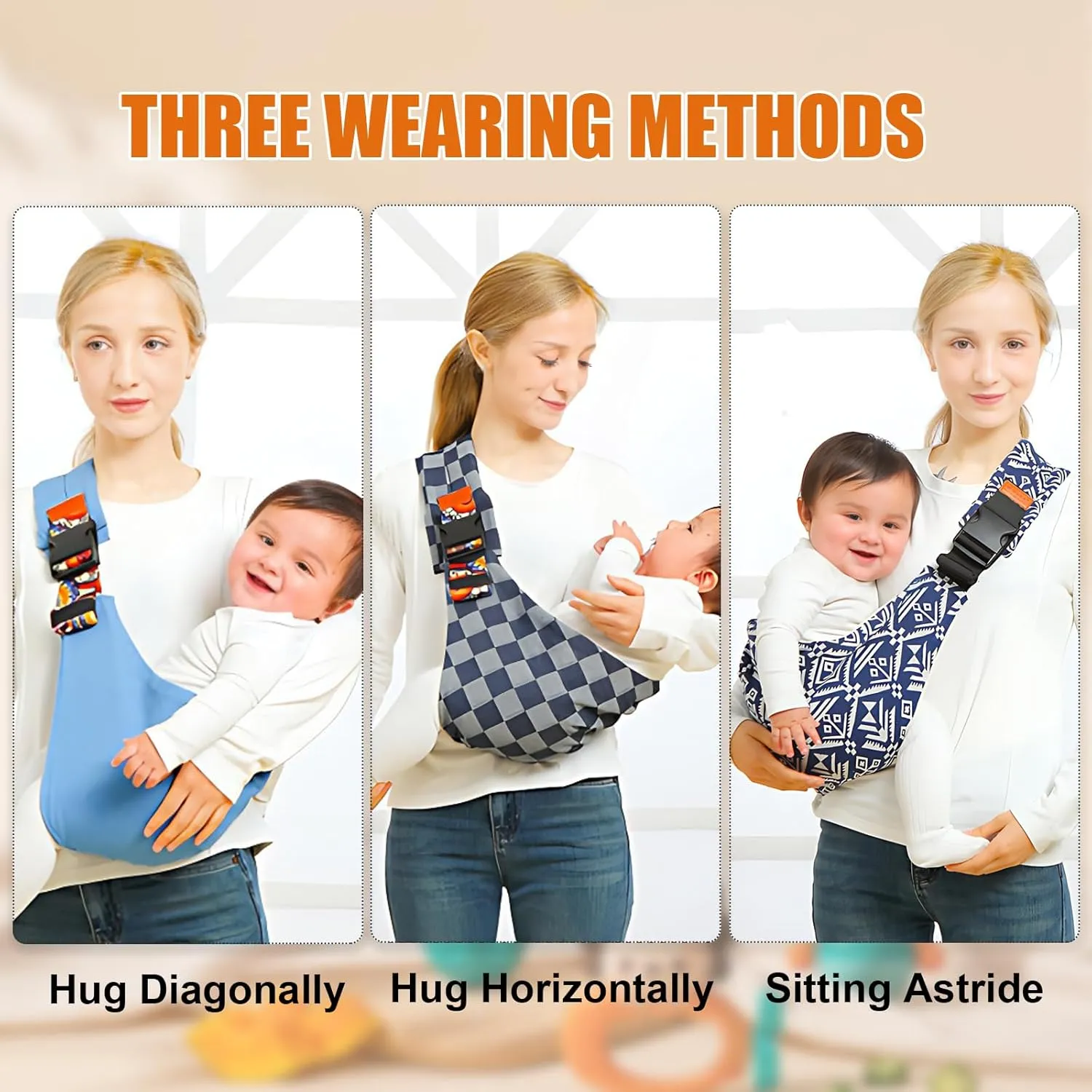 Baby Sling Carrier,Toddler Carrier, 2025 New Baby Sling,Portable and Lightweight Sling,Non-Slip Hip Seat Carrying 10-30lbs(Heart)