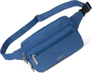 Baggallini Securtex Anti-Theft Belt Fanny Pack for Women RFID Wallet Locking Zipper-Travel Bag Crossbody Purse