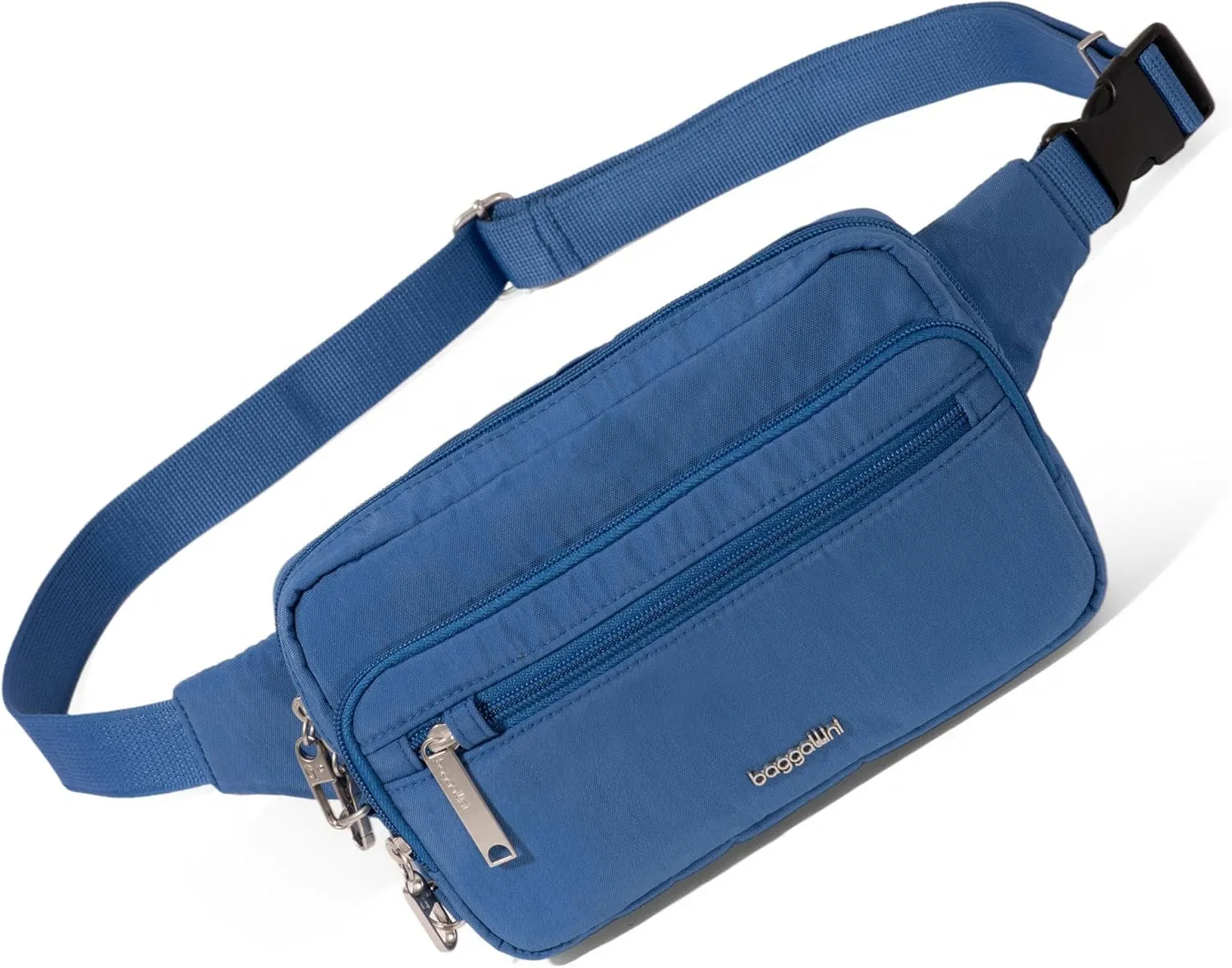 Baggallini Securtex Anti-Theft Belt Fanny Pack for Women RFID Wallet Locking Zipper-Travel Bag Crossbody Purse