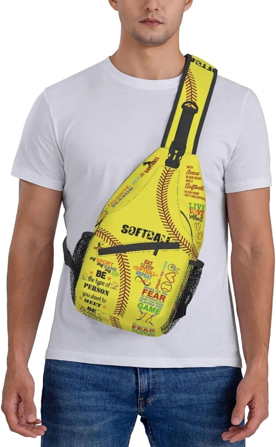 Baseball Sling Backpack - Crossbody Shoulder Bag for Men & Women