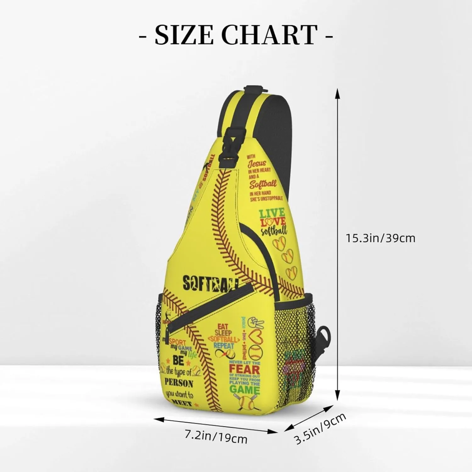 Baseball Sling Backpack - Crossbody Shoulder Bag for Men & Women