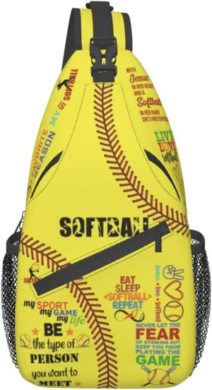 Baseball Sling Backpack - Crossbody Shoulder Bag for Men & Women