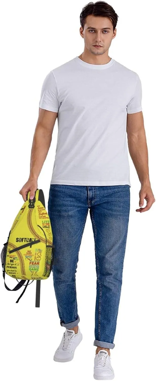 Baseball Sling Backpack - Crossbody Shoulder Bag for Men & Women