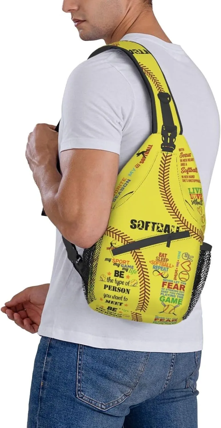Baseball Sling Backpack - Crossbody Shoulder Bag for Men & Women