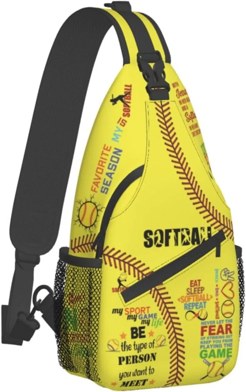Baseball Sling Backpack - Crossbody Shoulder Bag for Men & Women