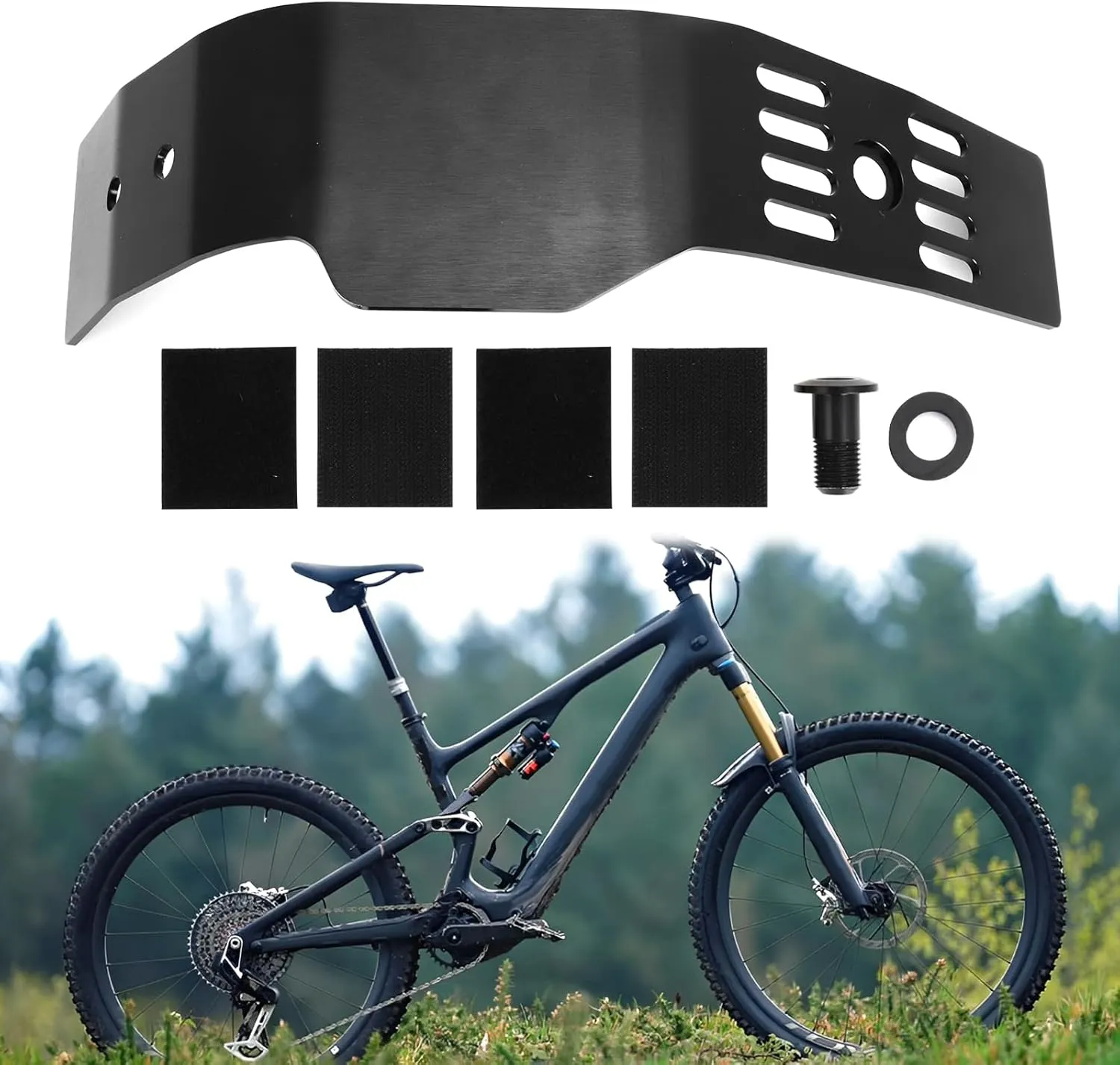 Bash Guard Engine Guard Plate for Specialized Levo Gen3 2022-2024, E-Bike Mountain Bike Lower Frame Guard Cover Protection with Long Bolt Hard Anodised Black, Not for Gen2