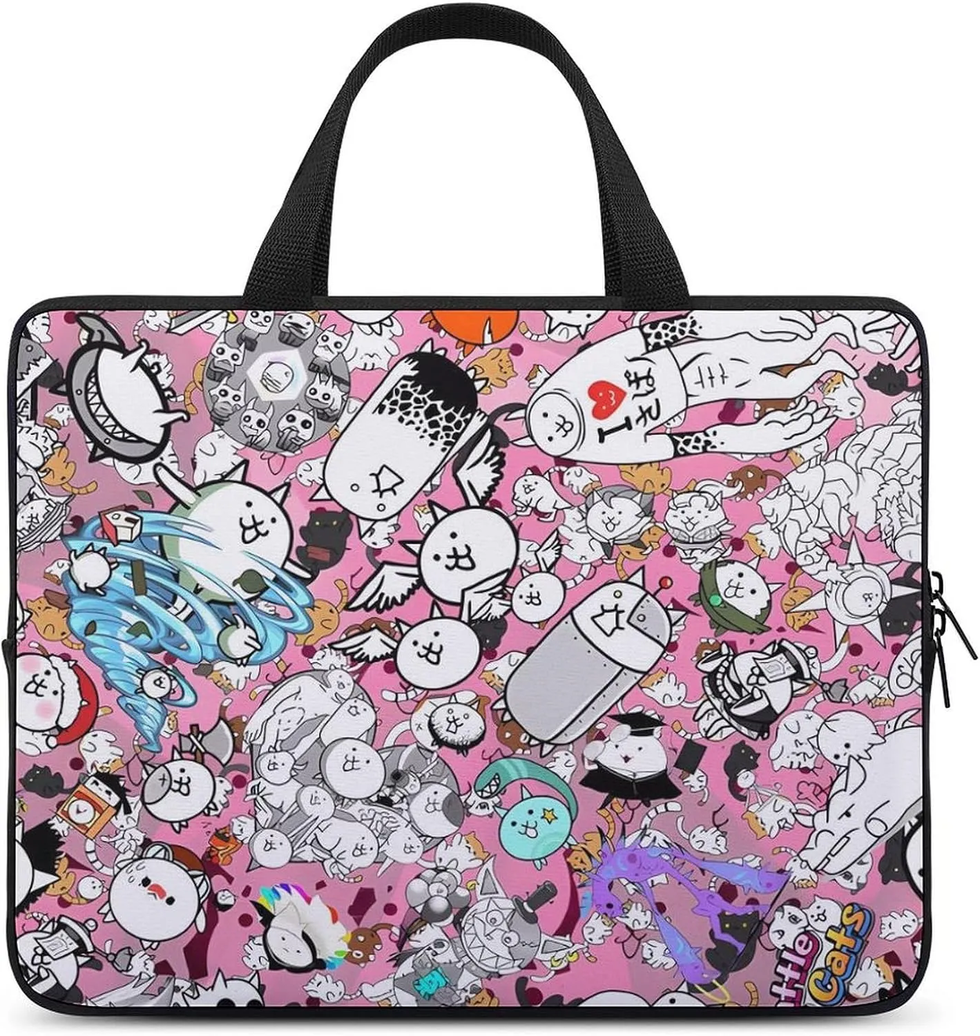 Battle-Cats Slim Laptop Bag - Lightweight And Water-Resistant Carrying Case with Handle