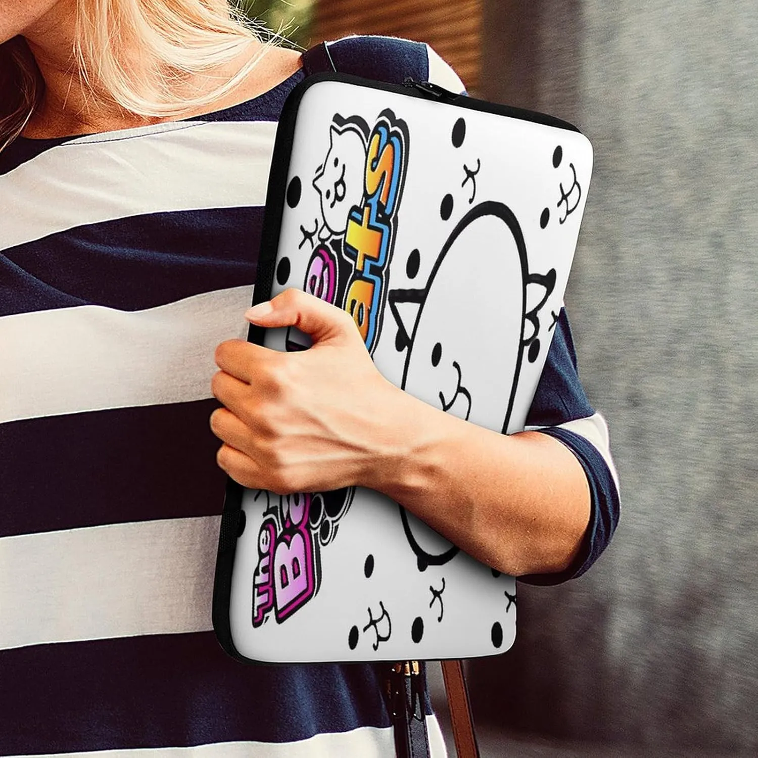 Battle-Cats Slim Laptop Bag - Lightweight And Water-Resistant Carrying Case with Handle